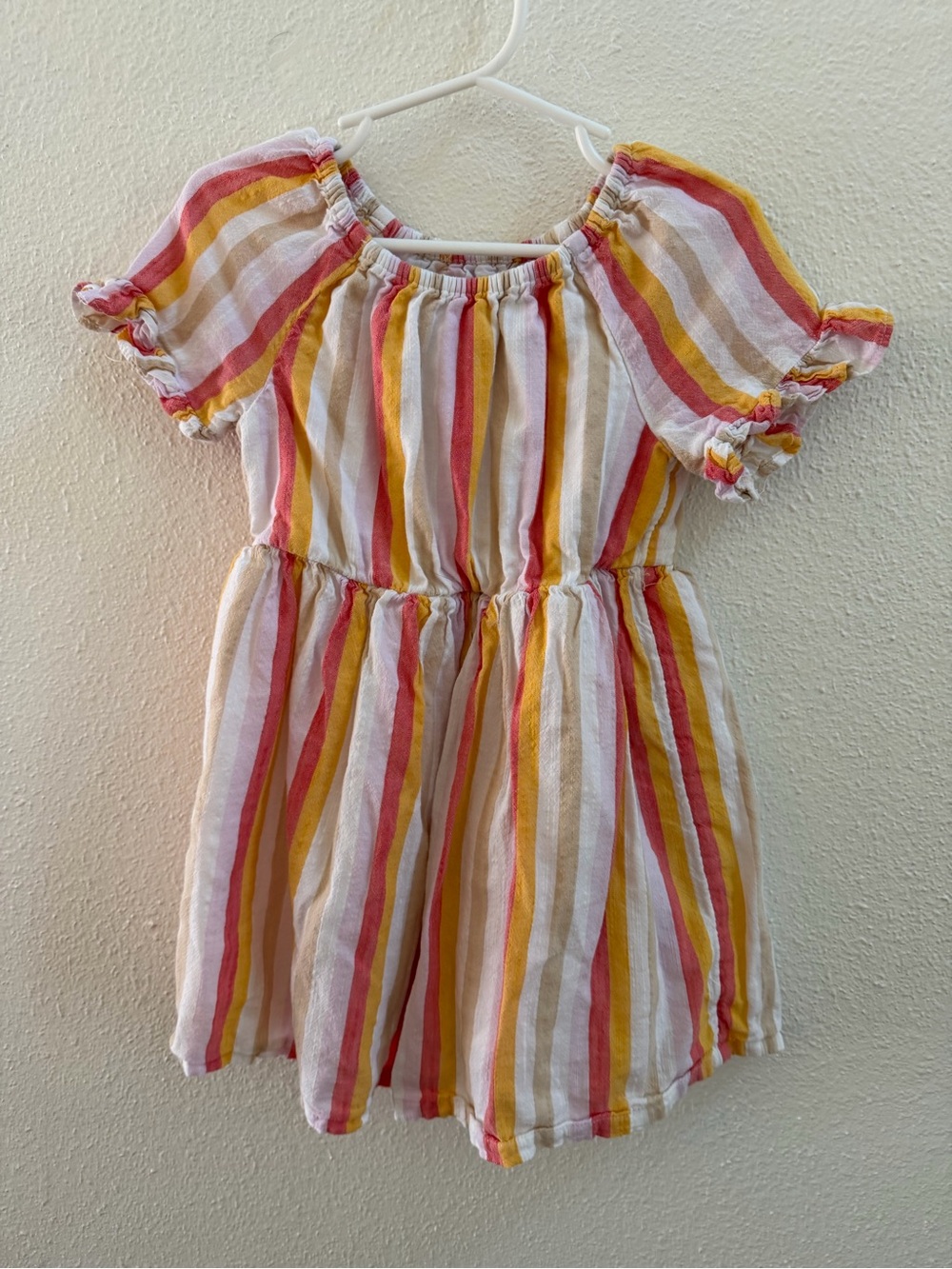 Old Navy Striped Dress in Pink, Yellow & Cream